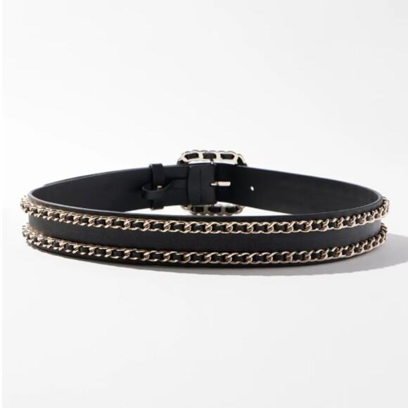 White House Black Market Double Chain Leather Belt – Size S – NWT - Picture 3 of 4